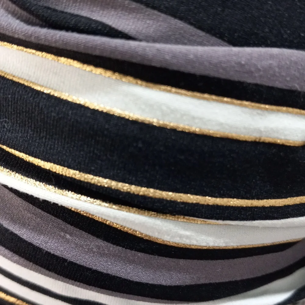 Black/Grey/White & Gold Stripes 2 Piece Swim Suit. Size XS-S - Picture 7 of 7